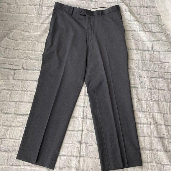 J Lawrence for men 44R 2 piece 100% wool suit 38/32 pants grey w/pin stripe - Picture 13 of 15